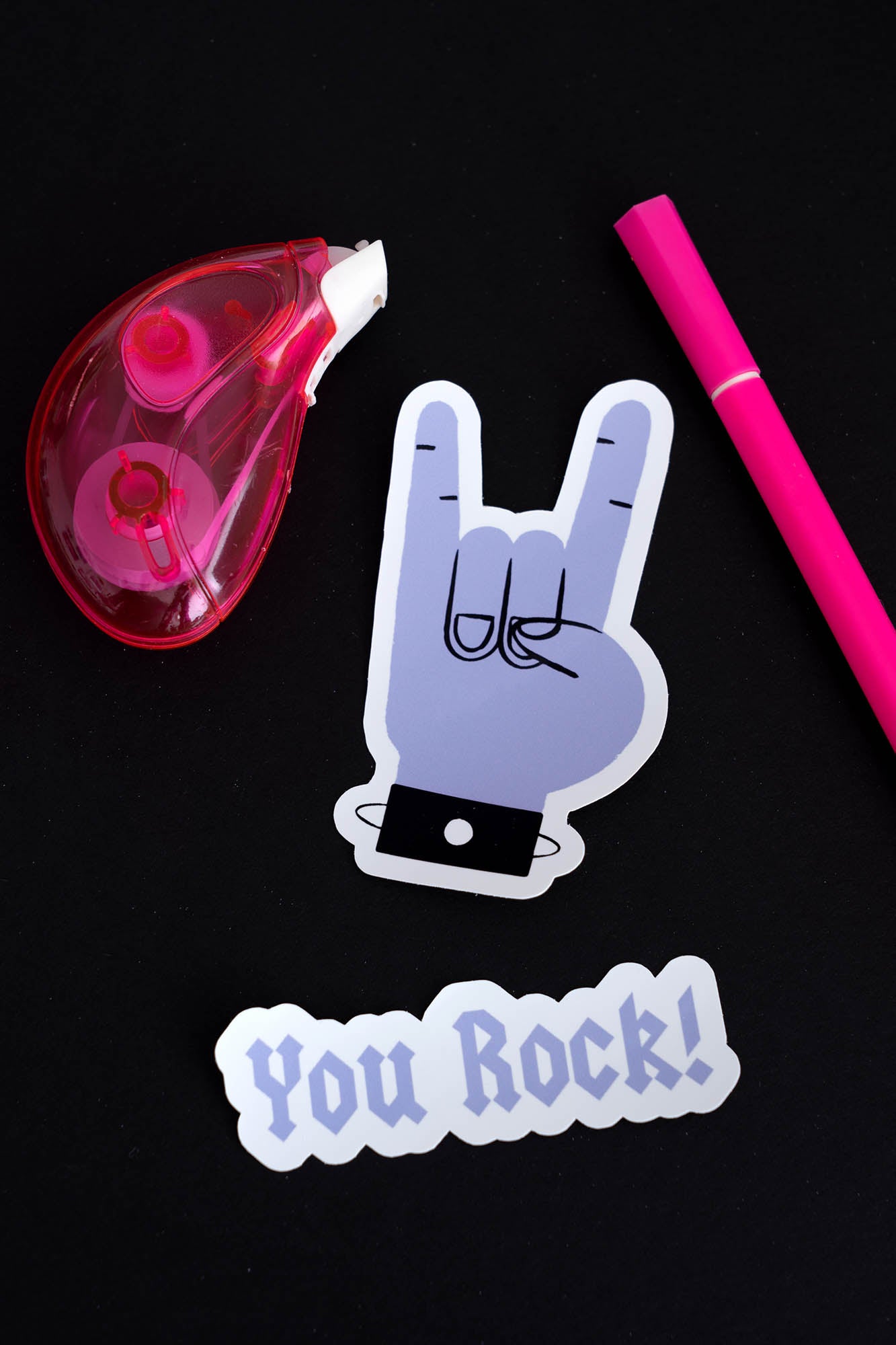 AUTOCOLLANTS YOU ROCK MAIN + TEXTE