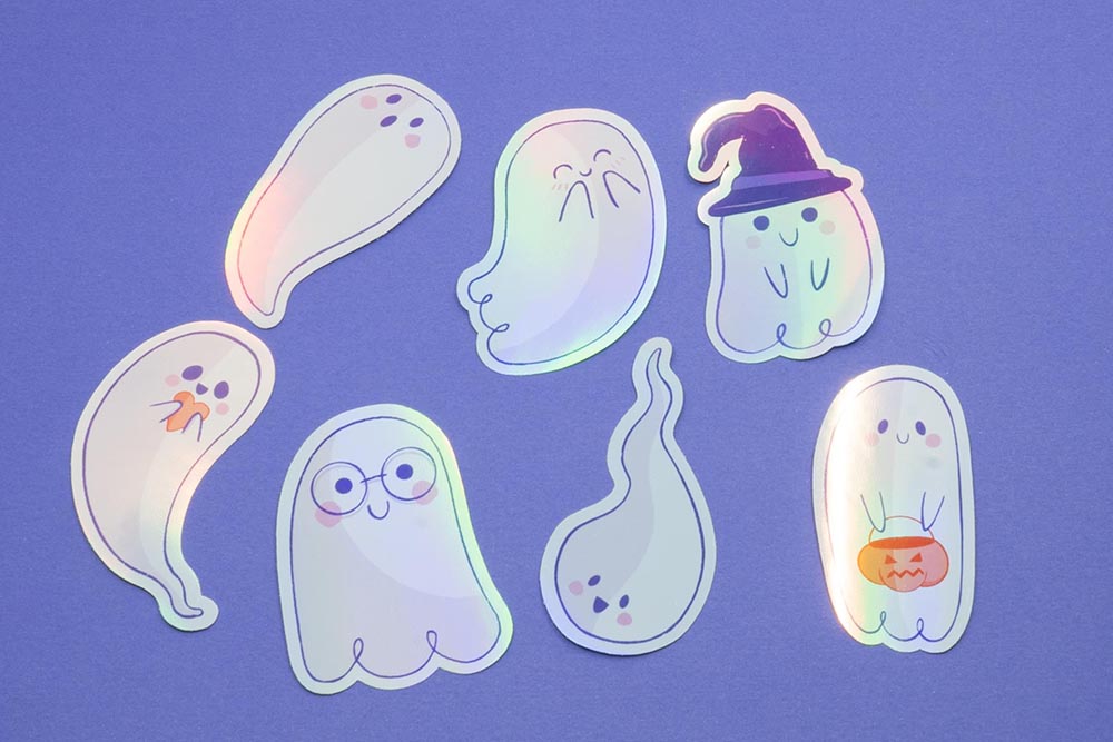 HOLOGRAPHIC GHOST STICKERS
