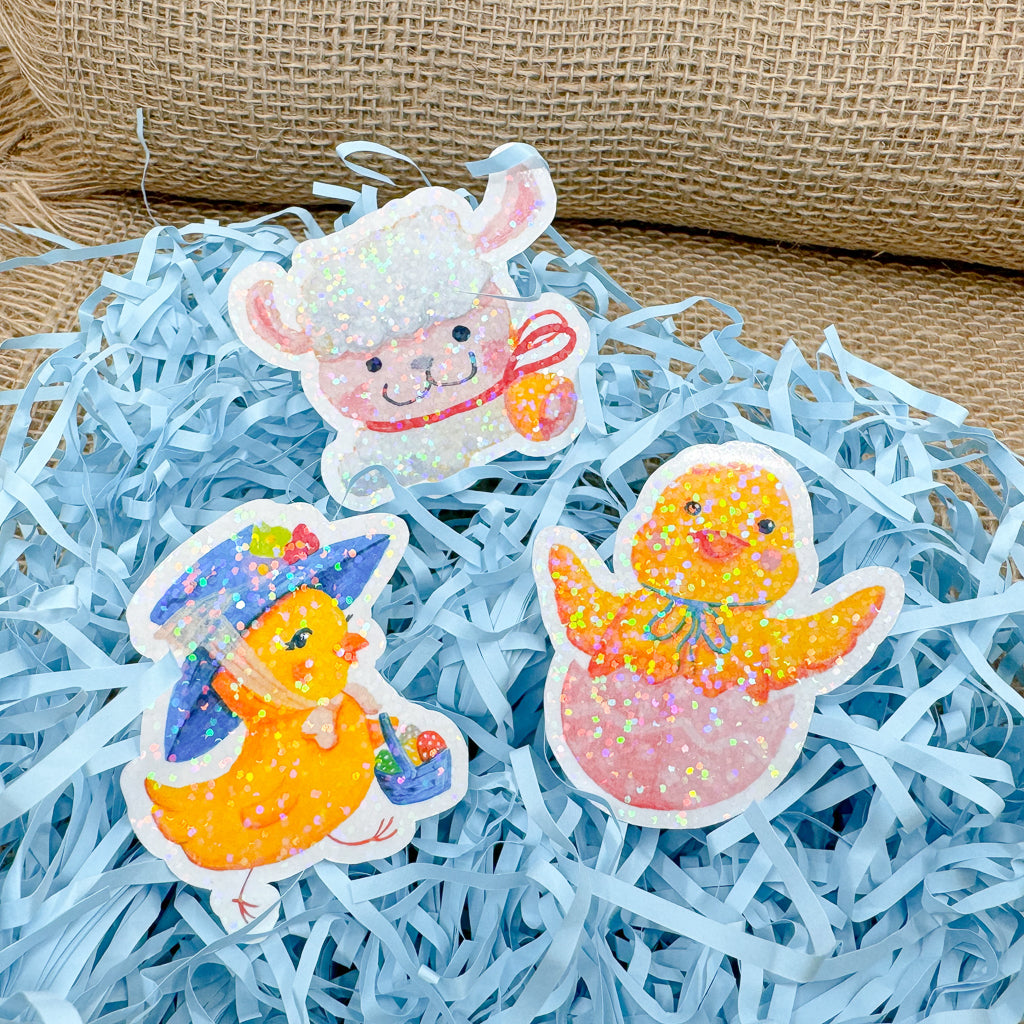 GLITTER EASTER STICKERS