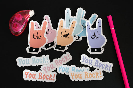 STICKERS YOU ROCK HAND + TEXT